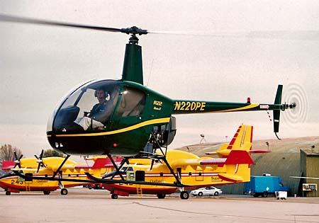 R22 in flight