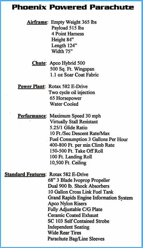 Phoenix Powered Parachute info