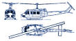 Bell 205 3-view drawing